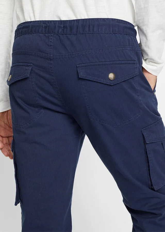 Pantalón tipo cargo de corte regular y recto Azul marino