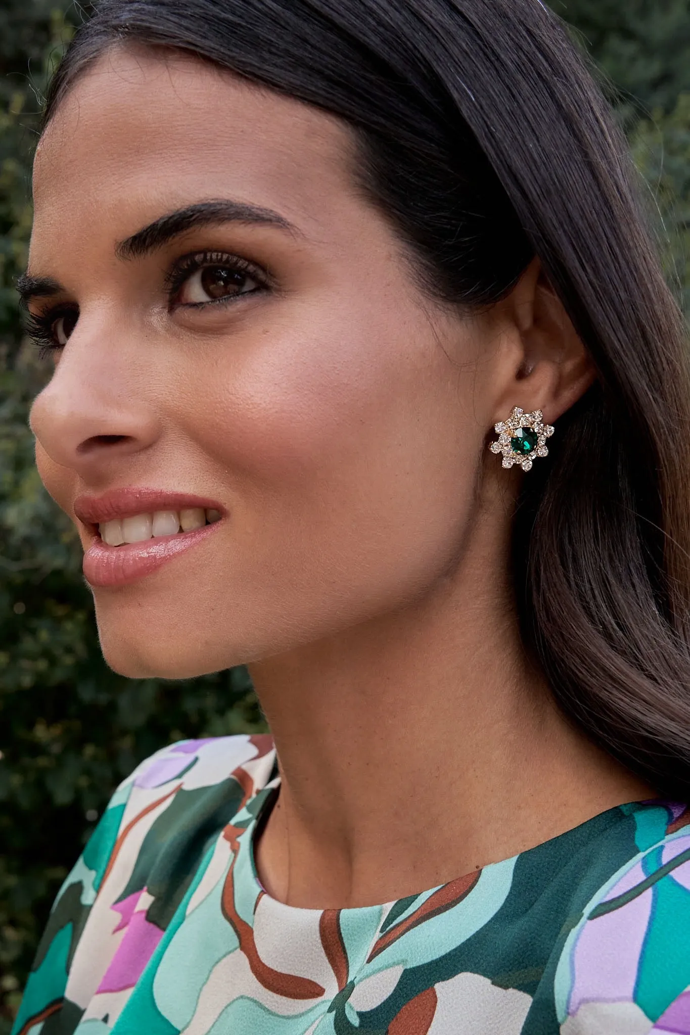 Pendientes Roseta esmeralda