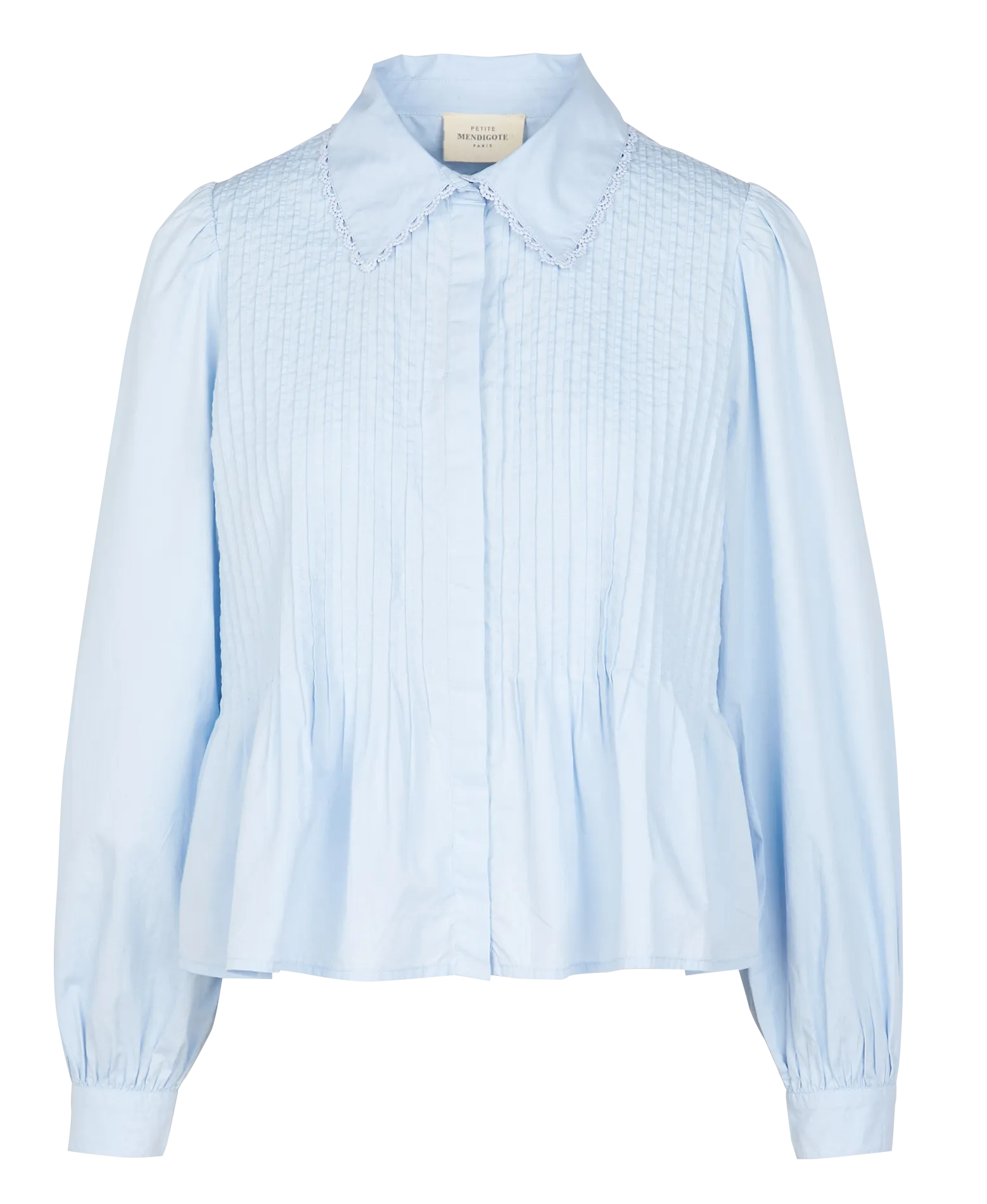 PETITE MENDIGOTE TOSCA - Camisa plisada de algodón en azul