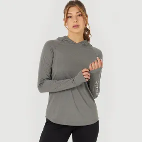 Polera Outdoor Mujer ATG By Wrangler -Long Sleeve Hooded Sun T Gris