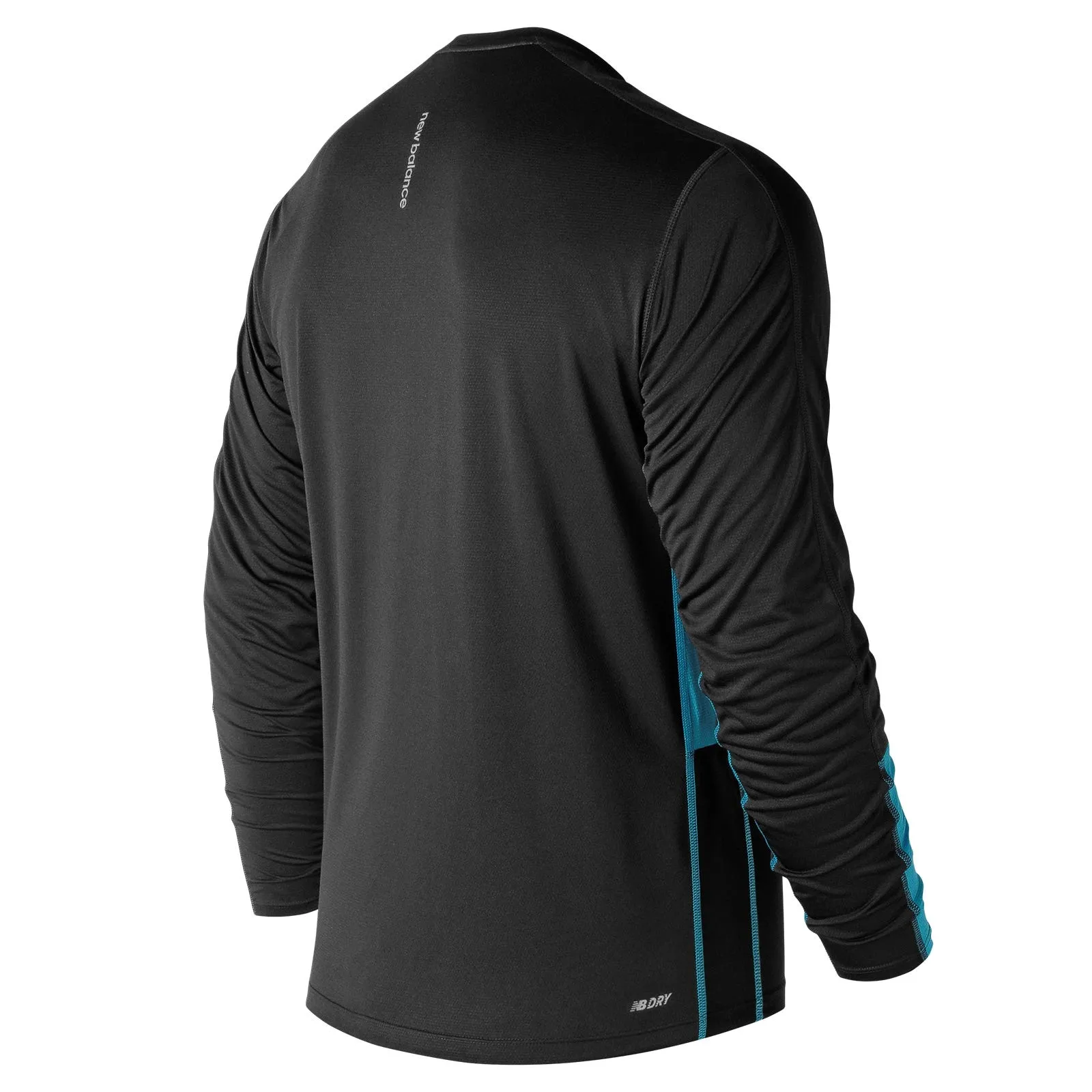 Polera Running Hombre New Balance Accelerate Long Sleeve Negra/Azul