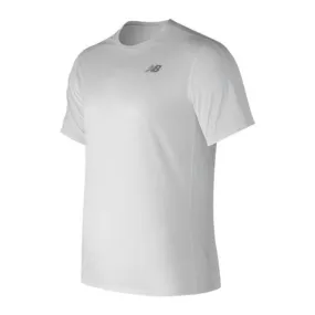 Polera Running Hombre New Balance Accelerate Short Sleeve Blanco 