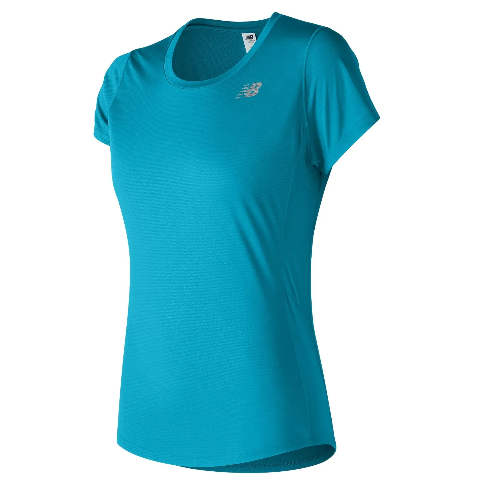 Polera Running Mujer New Balance Accelerate Short Sleeve Celeste