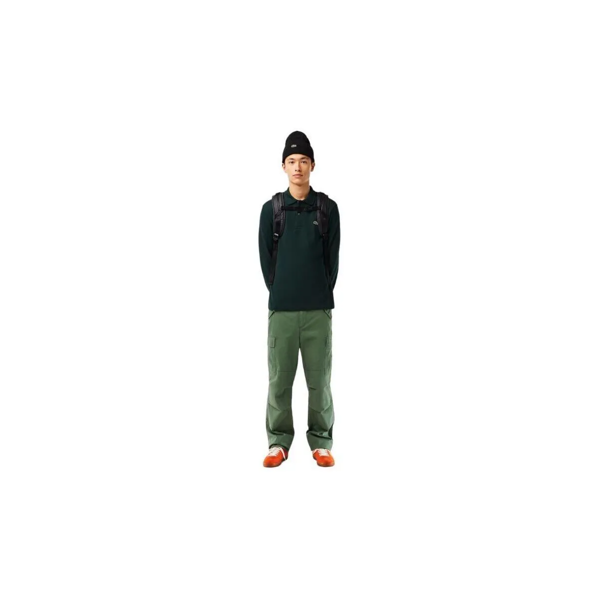 Polo Classic Fit Long Sleeve Hombre Dark Green