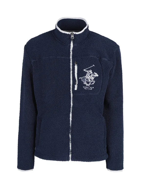 Polo Club Sudadera de hombre de felpa gruesa con cremallera