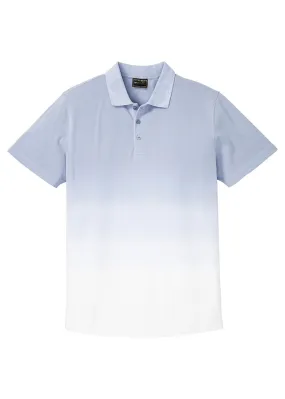 Polo con degradado de color blanco + azul pálido