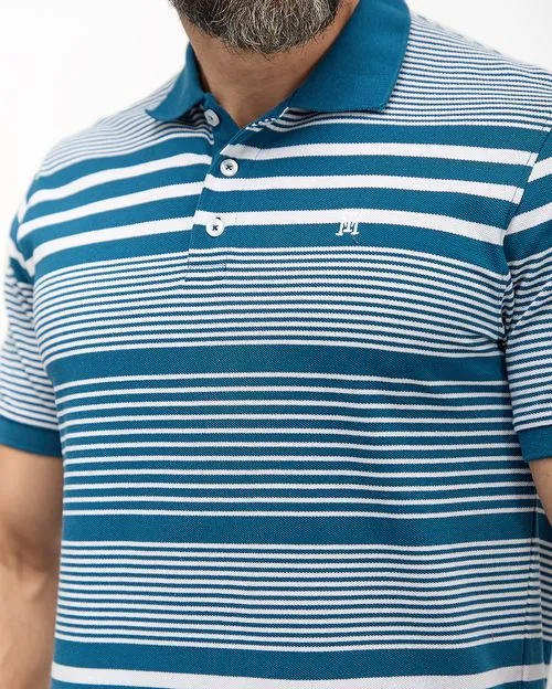 Polo Cuello Camisa Hombre Saylor Azul Imperial