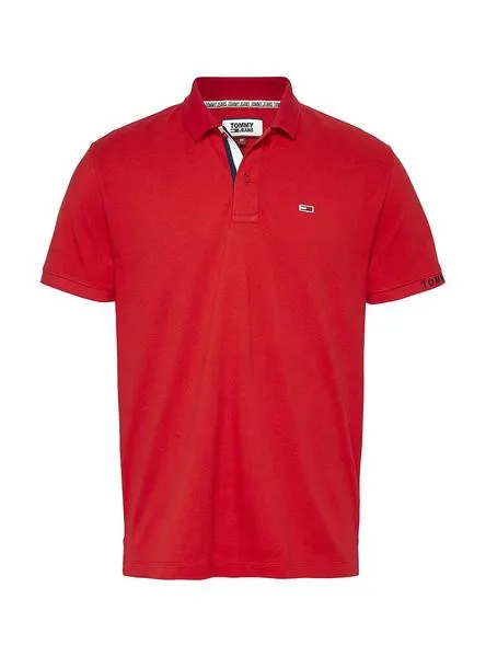 polo tommy jeans branded rojo para hombre