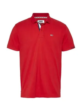 polo tommy jeans branded rojo para hombre