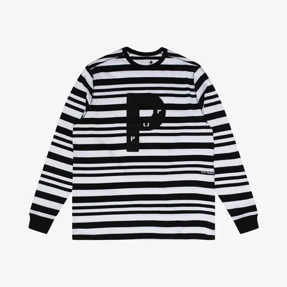 Pop Trading Company Big p Striped Long Sleeve T-shirt