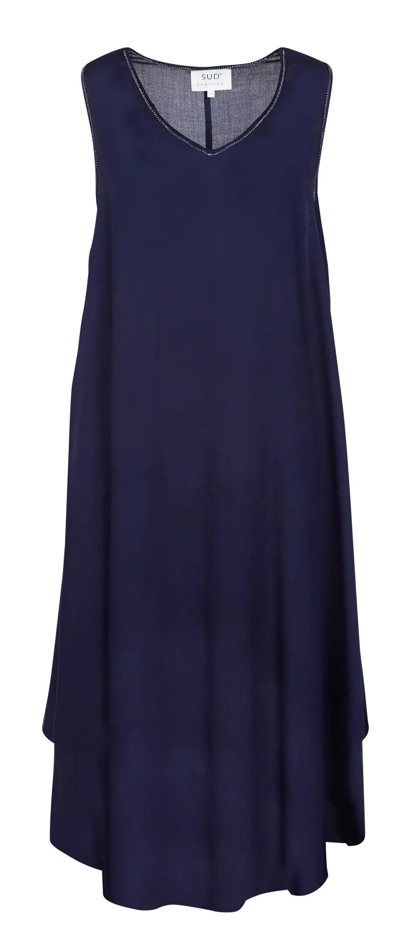 RIMITI - Vestido midi holgado sin mangas en azul