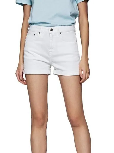 shorts pepe jeans mary blanco para mujer