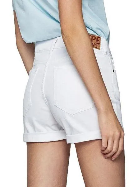 shorts pepe jeans mary blanco para mujer