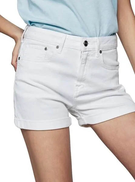 shorts pepe jeans mary blanco para mujer