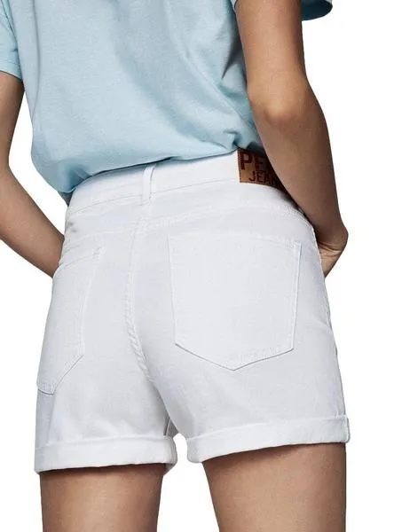 shorts pepe jeans mary blanco para mujer