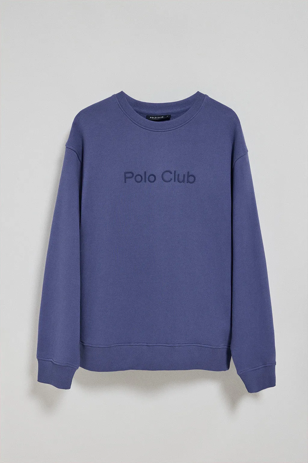 Sudadera azul de cuello redondo con logotipo Polo Club