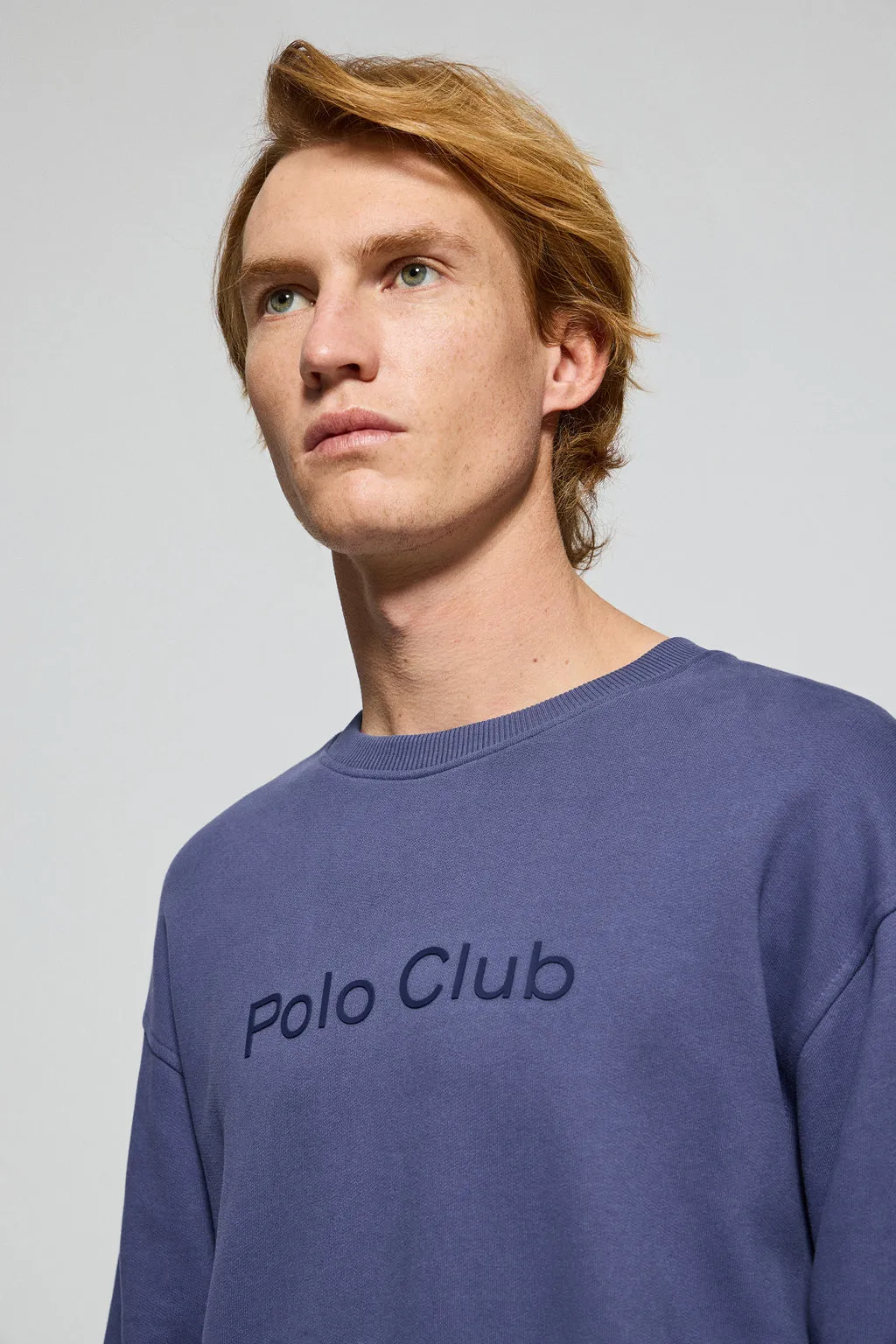 Sudadera azul de cuello redondo con logotipo Polo Club