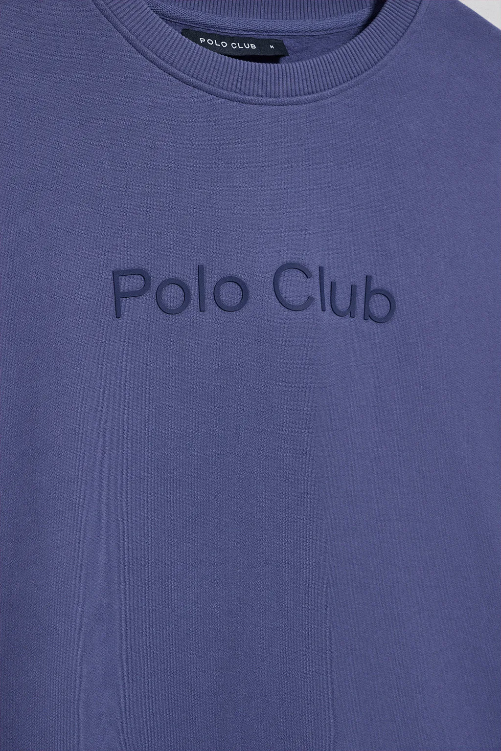 Sudadera azul de cuello redondo con logotipo Polo Club