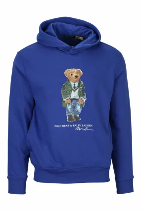 Sudadera azul oscura con capucha y maxilogo polo bear