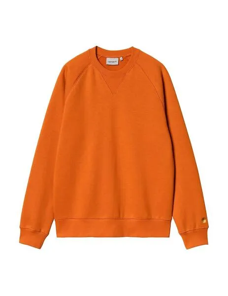 Sudadera carhartt wip chase naranja de hombre