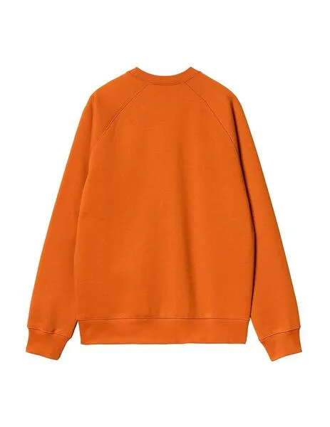 Sudadera carhartt wip chase naranja de hombre