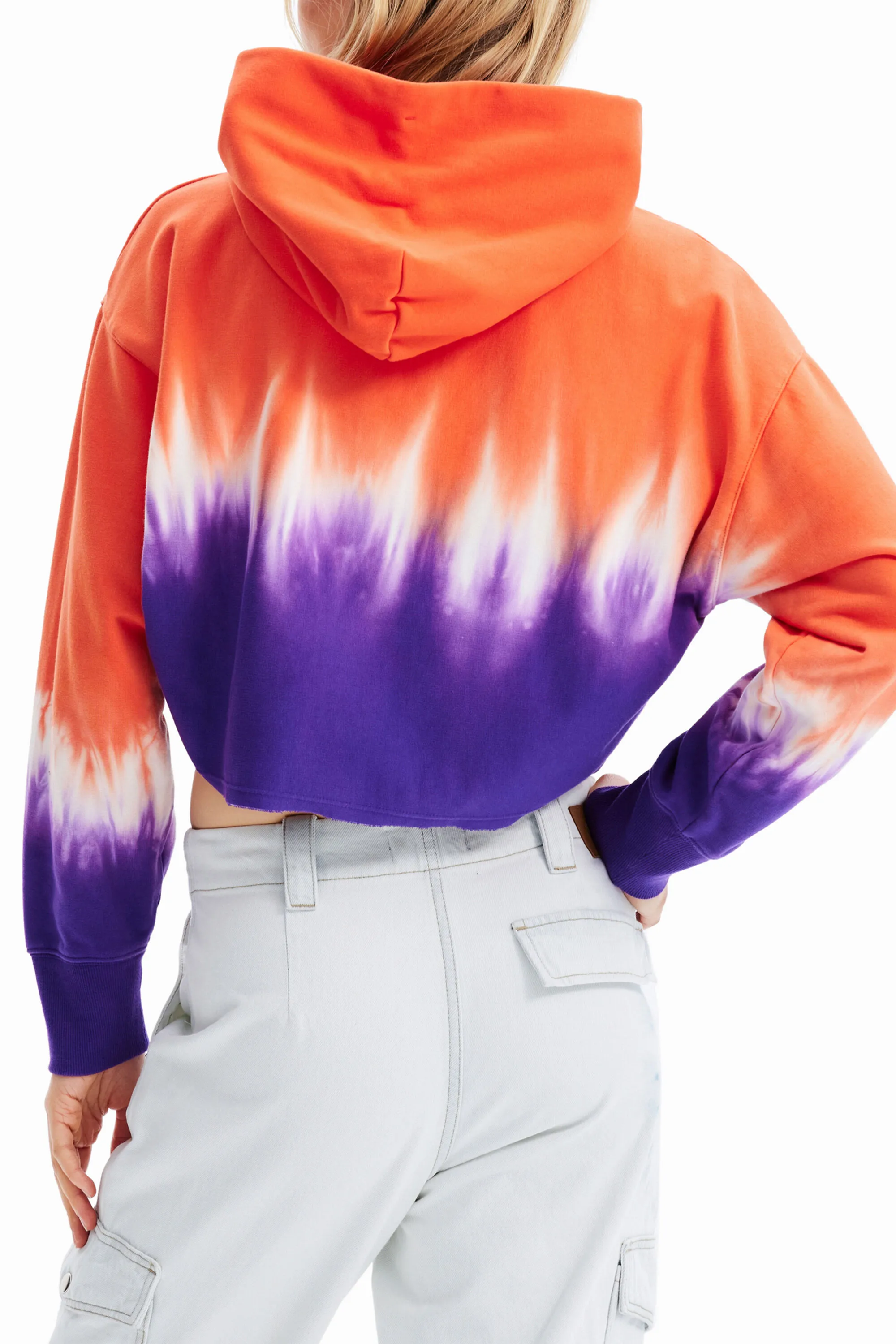 Sudadera corta tie-dye strass