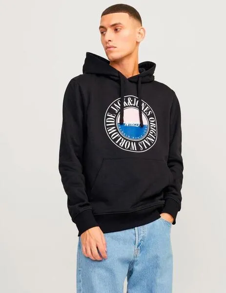 Sudadera Jack&Jones 'Cobin' Capucha Negro