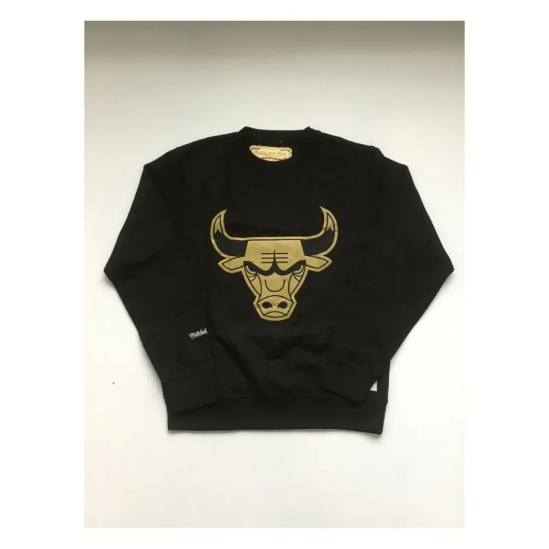 Sudadera Mitchell & Ness Gold Logo Hwc Chicago Bulls Crewneck