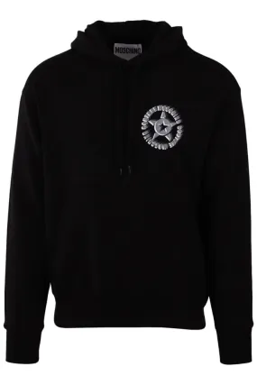 Sudadera negra con capucha y logo doble