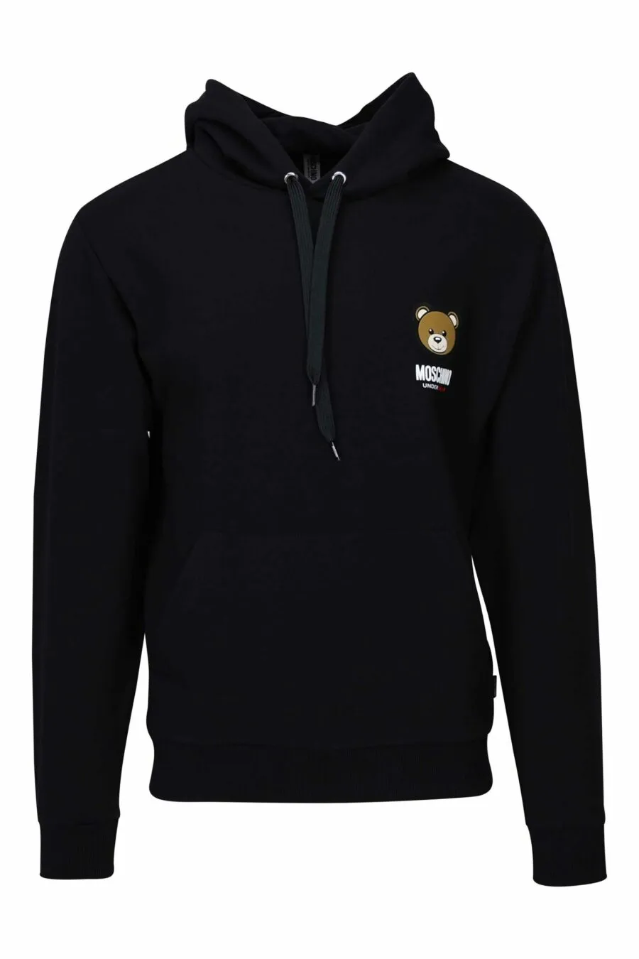 Sudadera negra con capucha y logo oso 