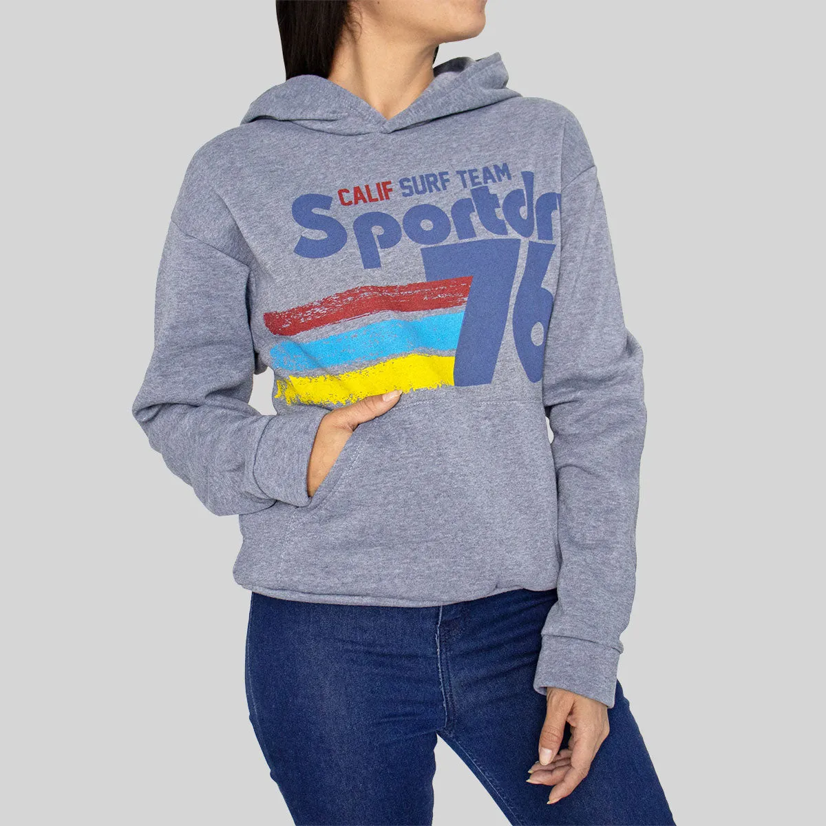 Sudadera Unisex con Capucha color Gris con Estampado de Sportdry