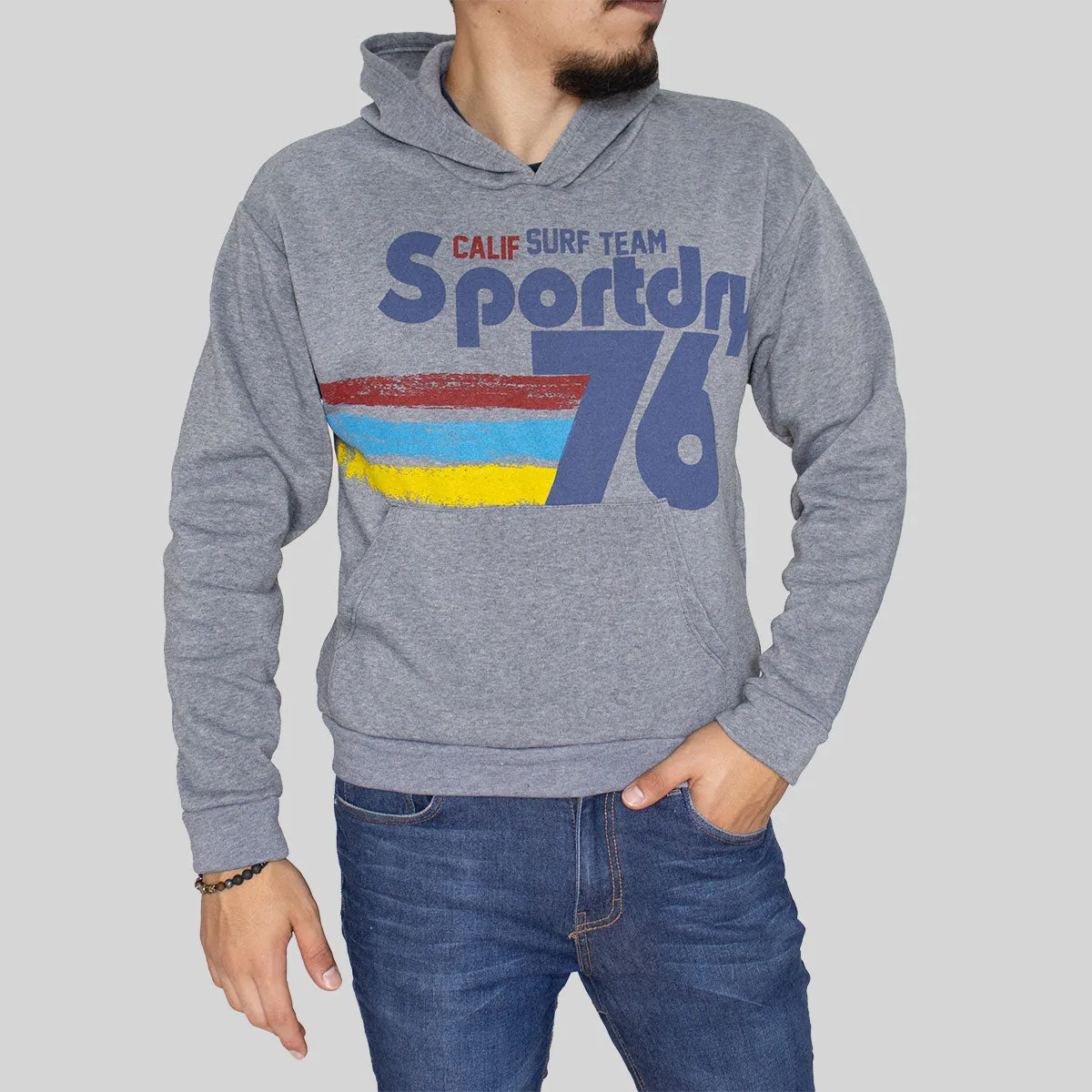 Sudadera Unisex con Capucha color Gris con Estampado de Sportdry