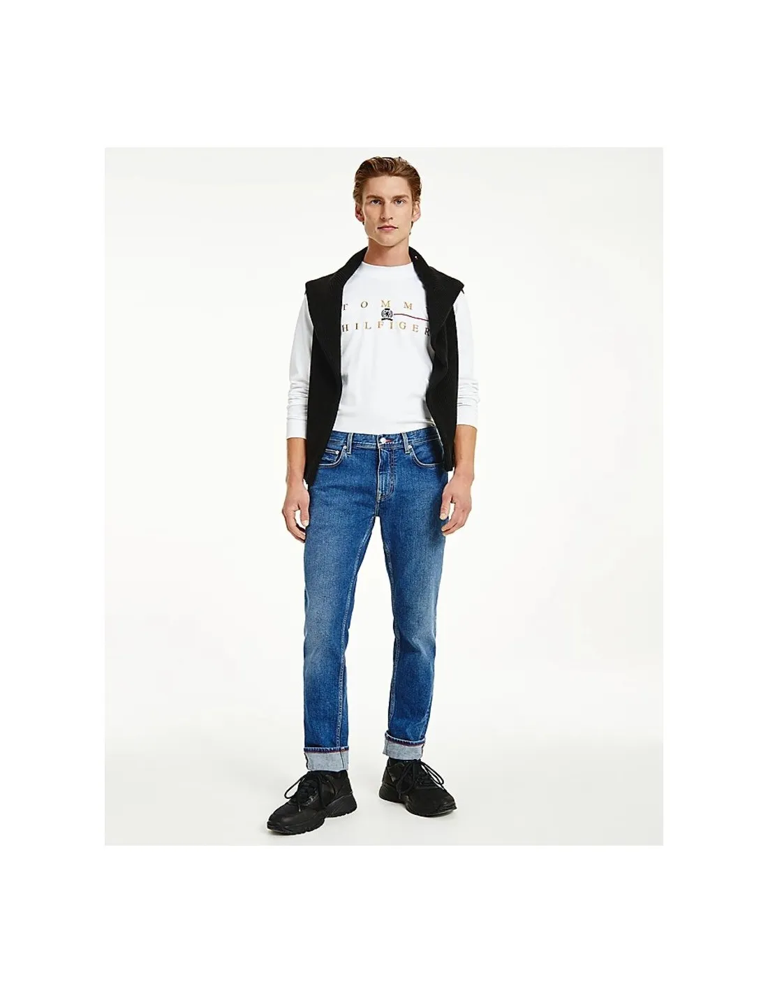 Tommy Hilfiger pantalón vaquero recto Straight Denton desteñido