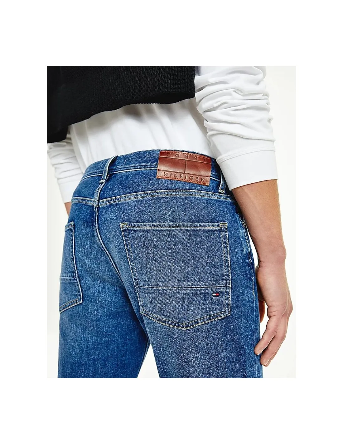 Tommy Hilfiger pantalón vaquero recto Straight Denton desteñido