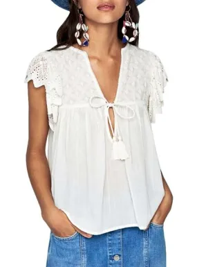 top pepe jeans elif beige para mujer