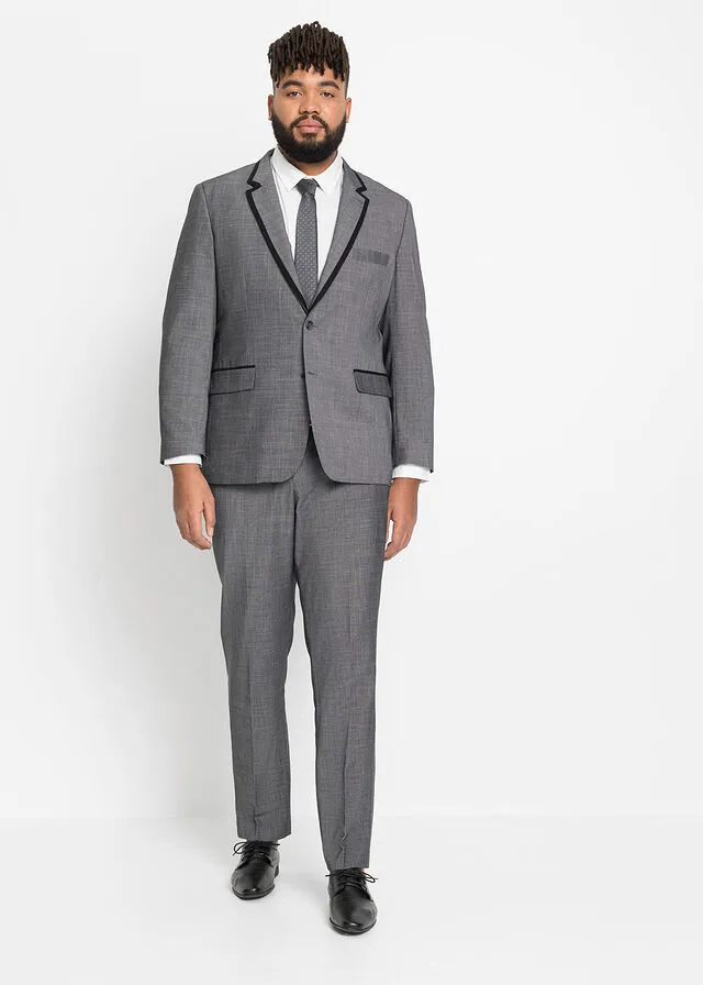 Traje (3 piezas): Americana, pantalón de corte ajustado y corbata Gris oscuro jaspeado