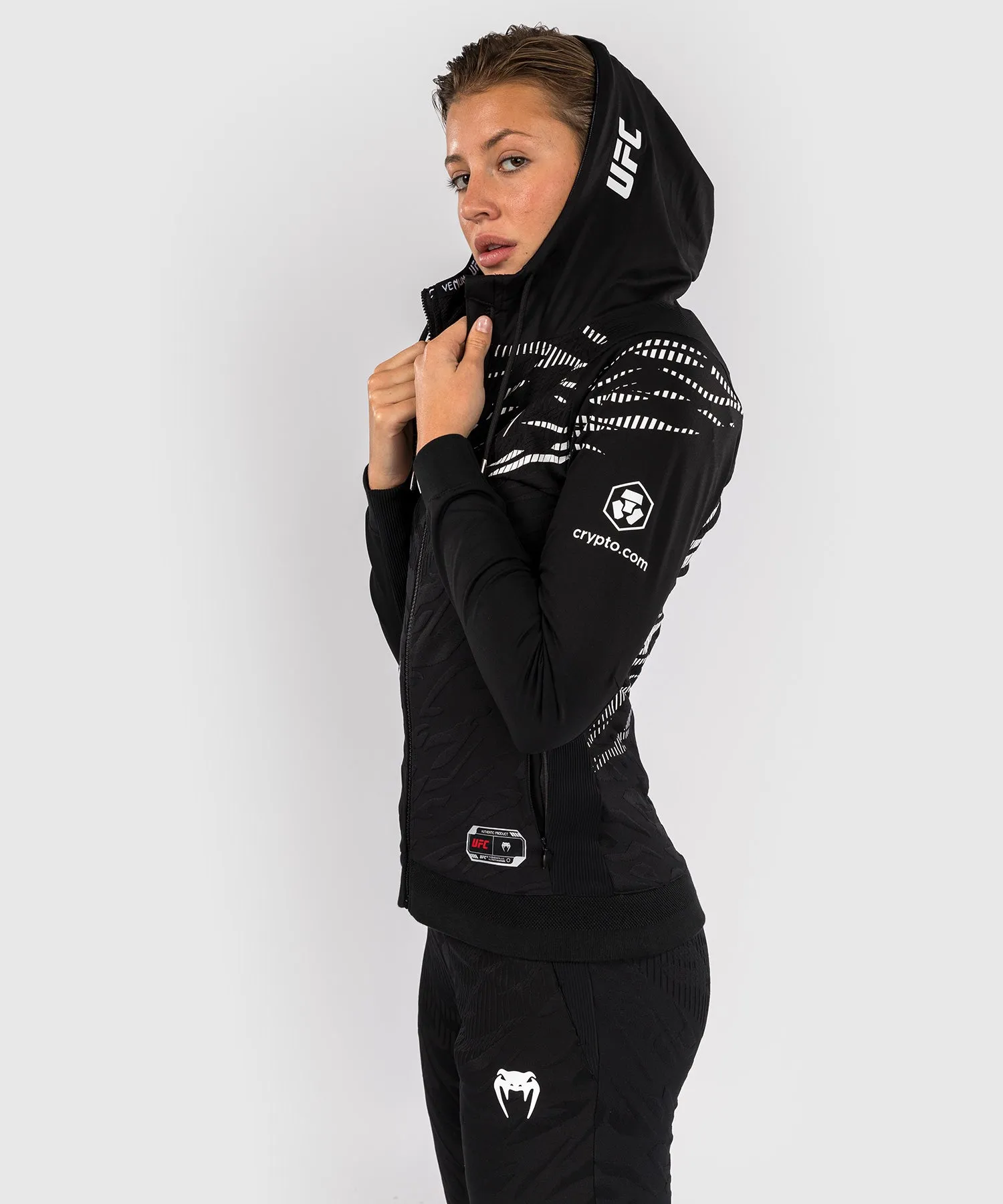 UFC Fusion by Venum Personalizados Authentic Fight Night Sudadera con Capucha para Mujer - Negro