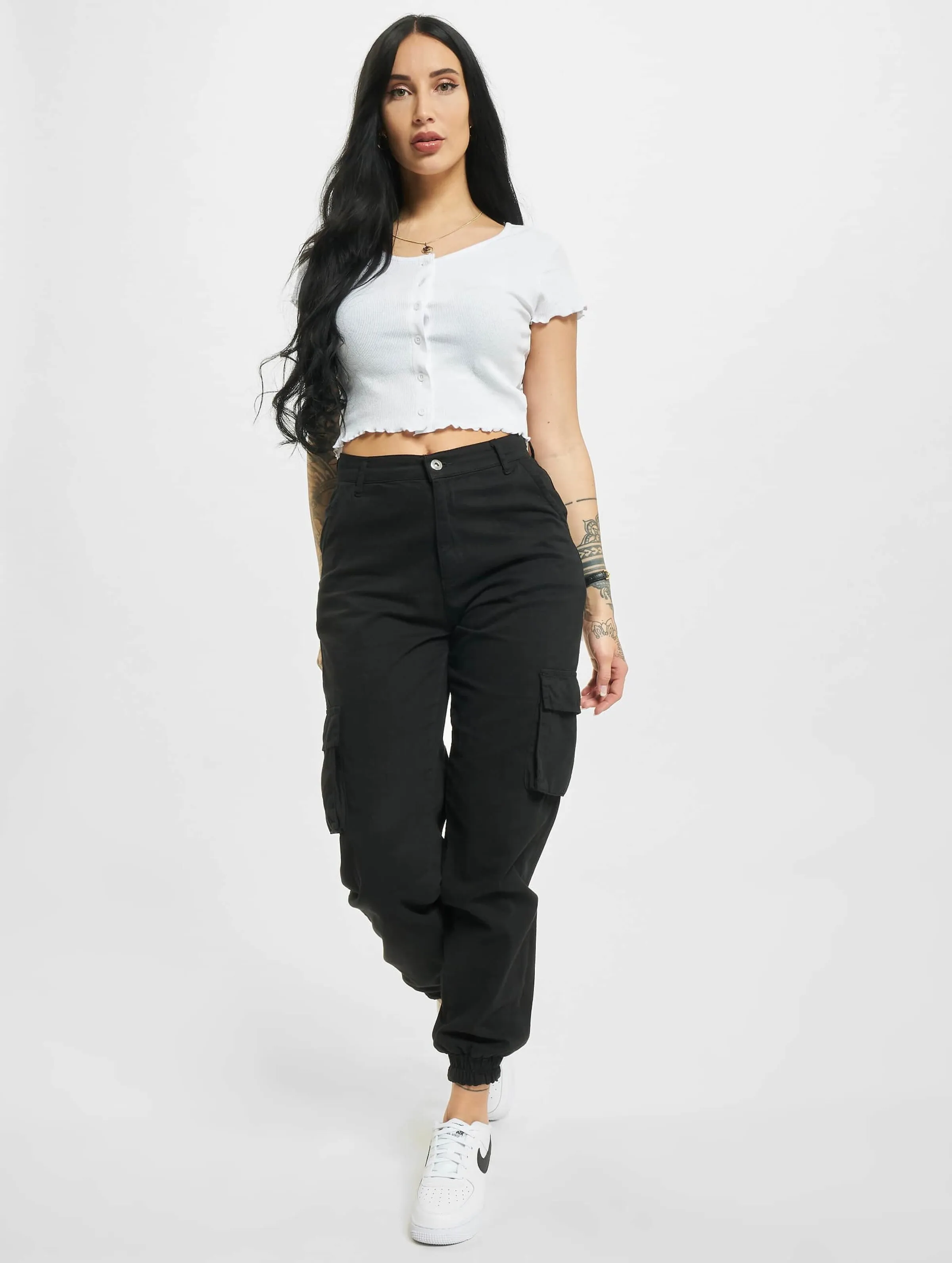 Urban Classics Cropped Button Up Rib