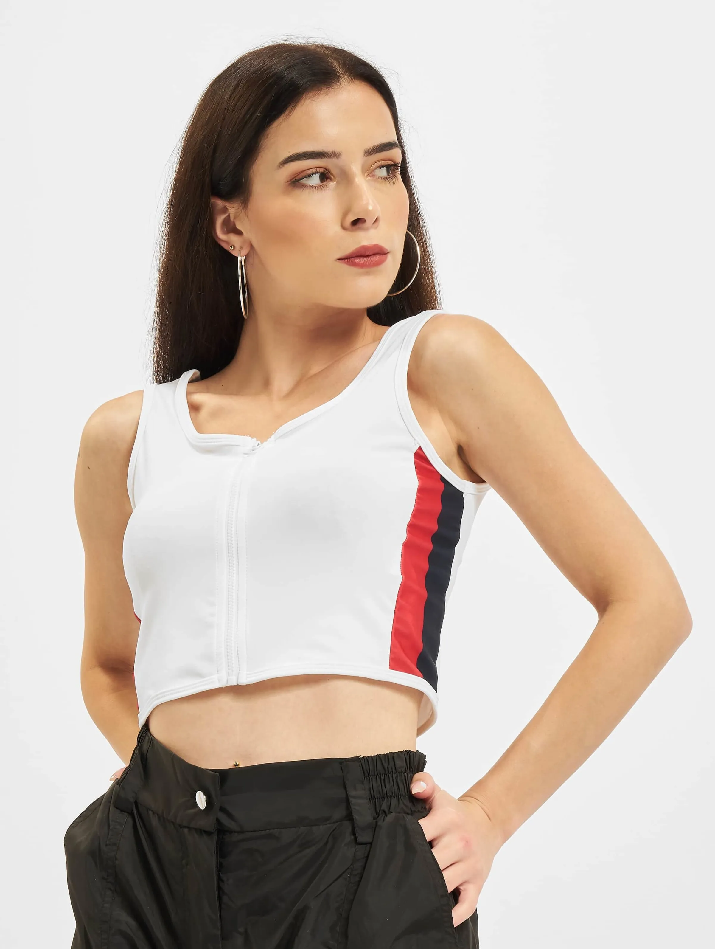 Urban Classics Side Stripe Crop Zip