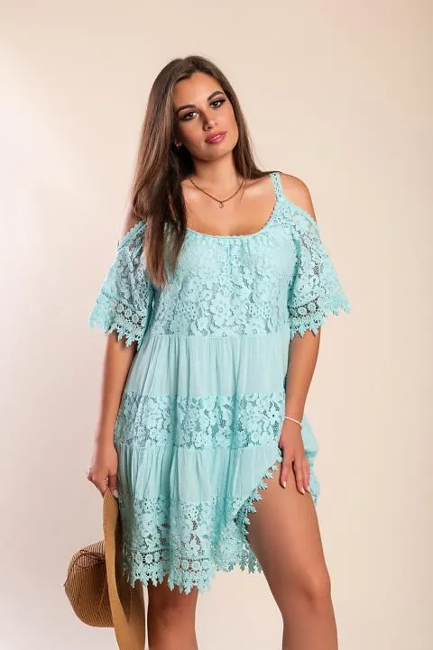 Vestido de encaje Florida, menta