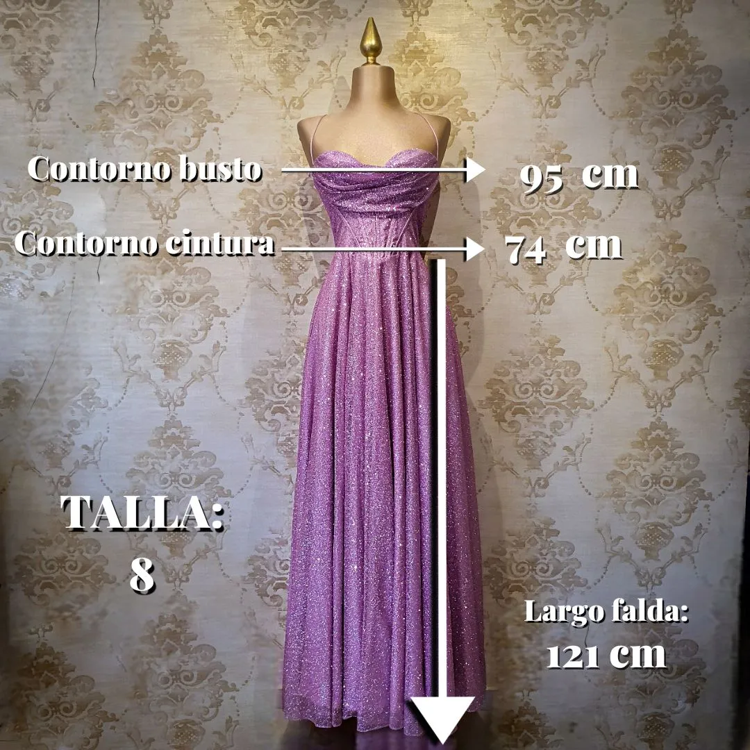 Vestido Lila Corset Brilloso Linea «A»